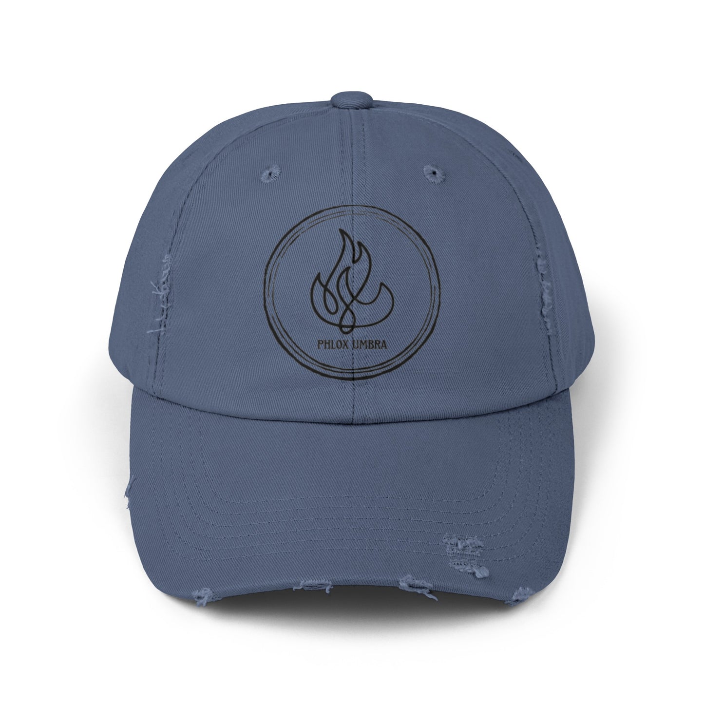 Phlox Umbra Circle Logo Distressed Hat, Blue