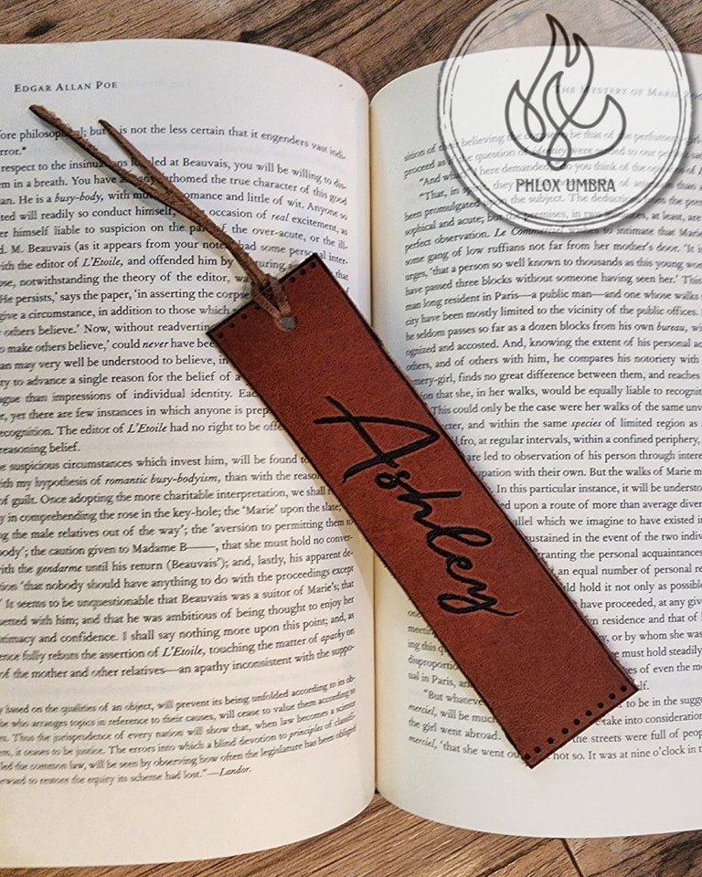 Personalized Name Leather Bookmark
