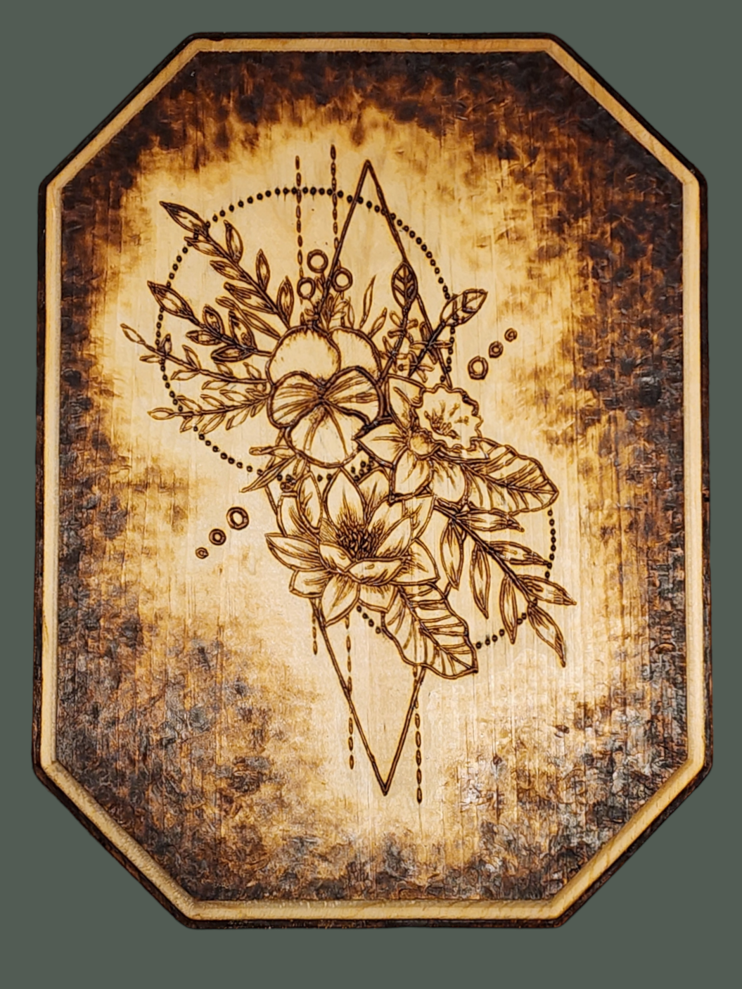 Geometric Floral Pyrography