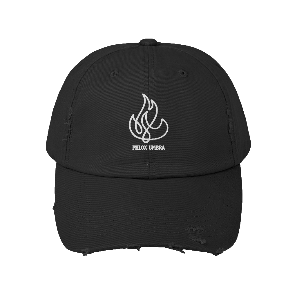Phlox Umbra Logo Distressed Hat, Black
