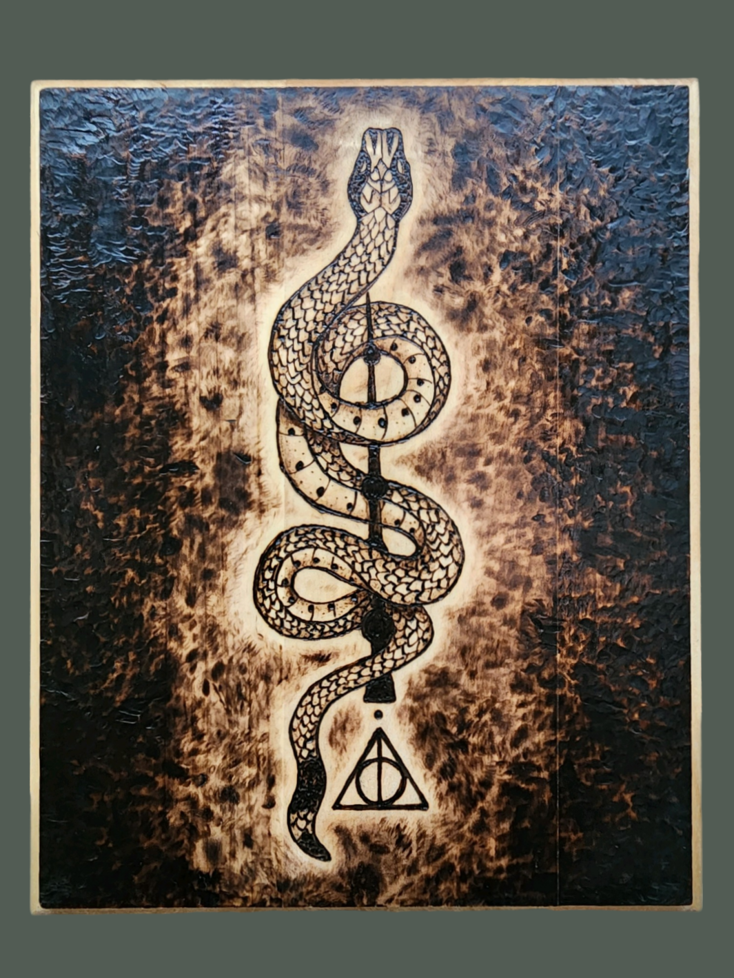 Slytherin Pyrography Plaque