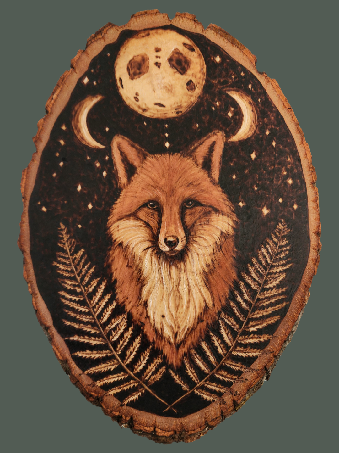 Midnight Vulpine Pyrography