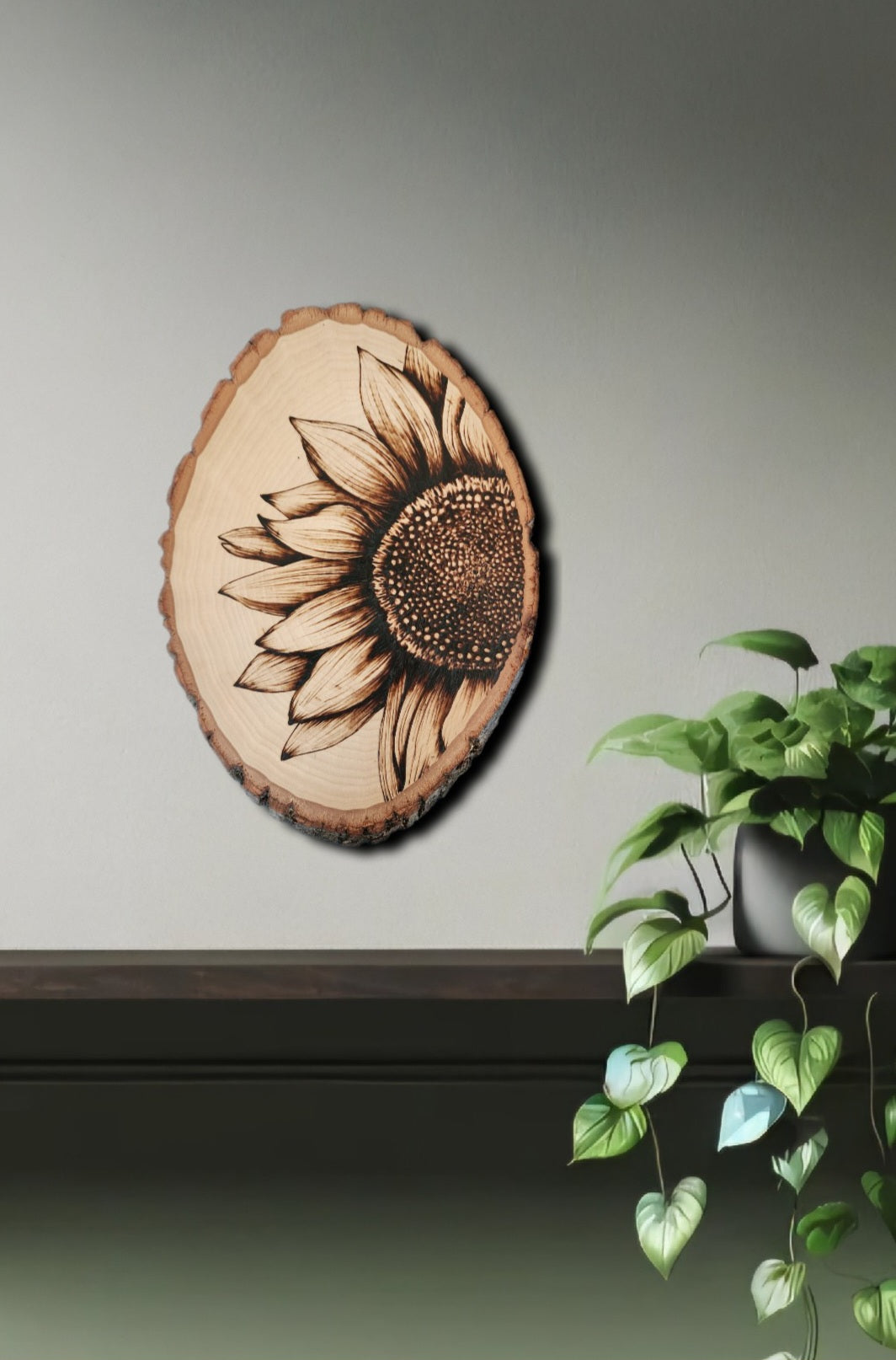 Sunflower Pyrography